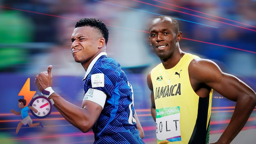 La velocidad de Mbappé dejó una comparación inesperada con Usain Bolt
