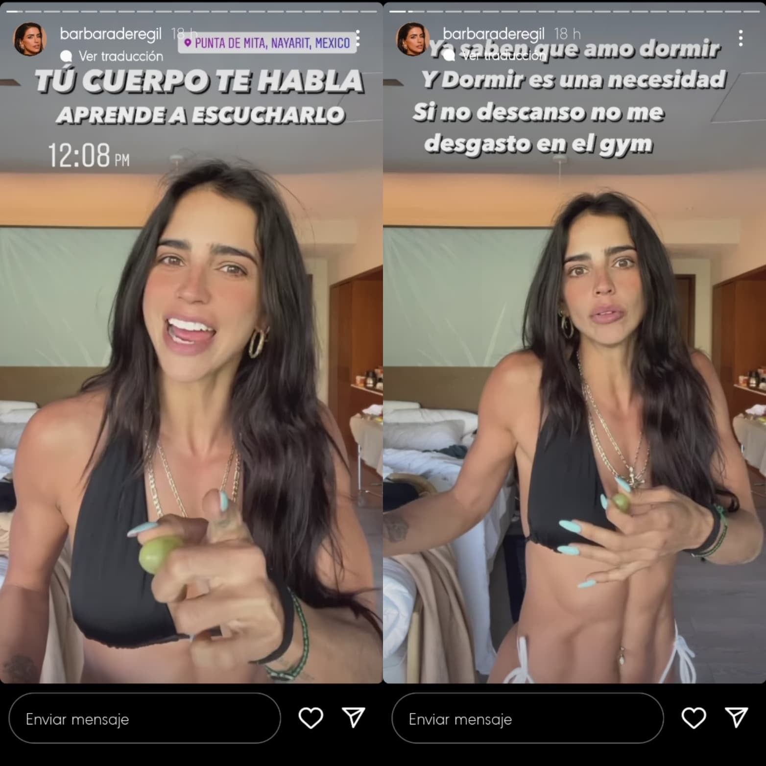 Bárbara de Regil no entrena por haber comido frito.