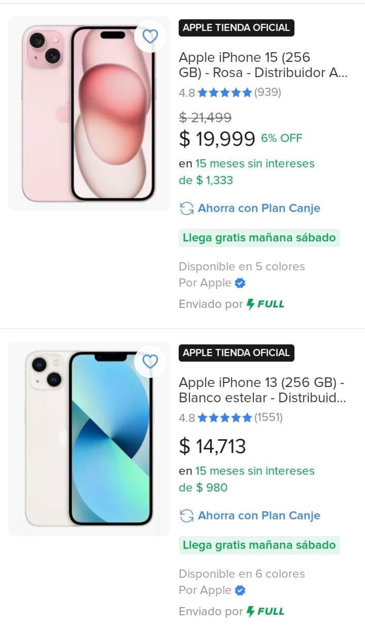 Mercado Libre: canje celulares