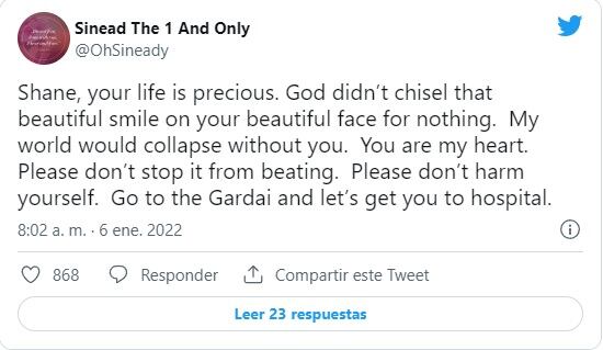 Sinead O'Connor se había mostrado preocupada por la desaparición de su hijo Shane