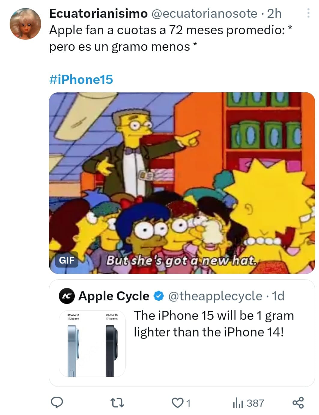 Memes por el lanzamiento del iPhone 15