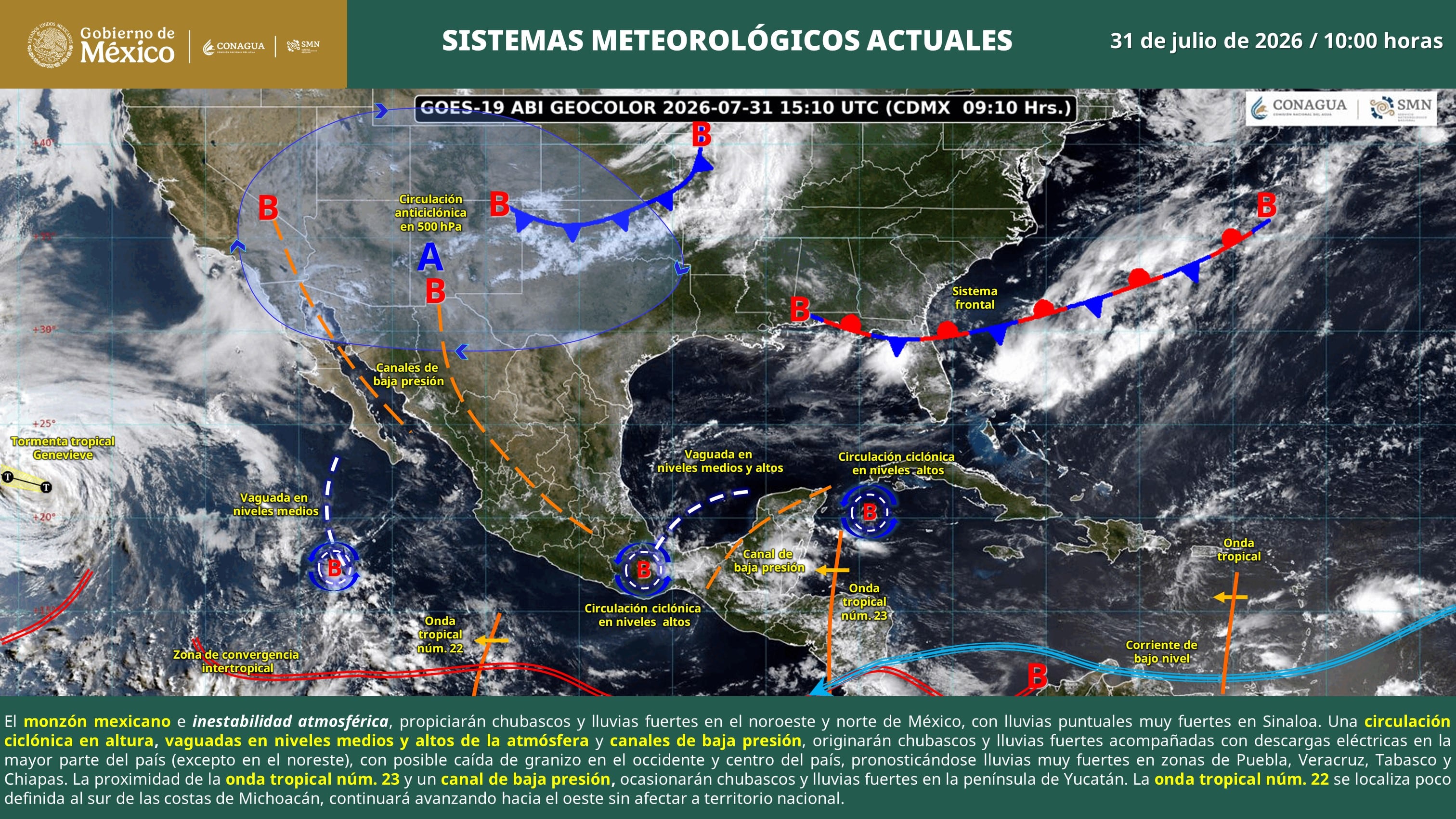 Un frente frío atípico sorprenderá este fin de semana a varios estados de México
