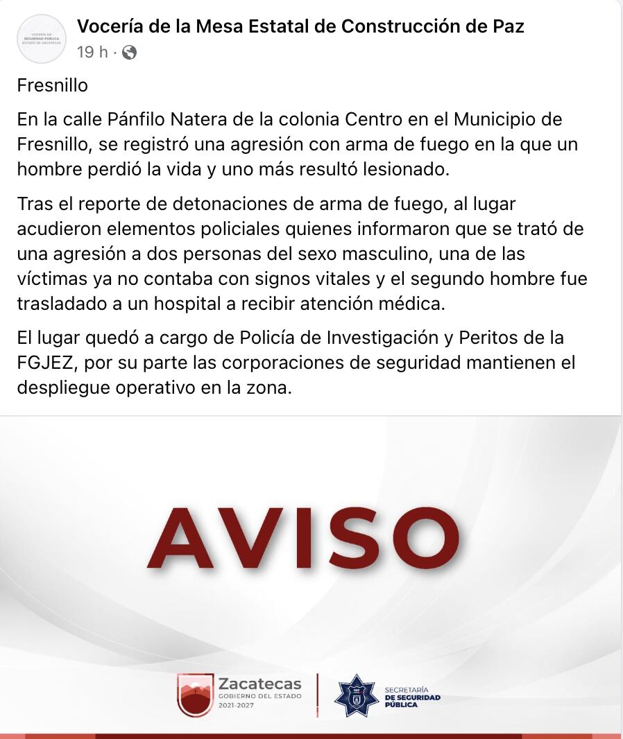 Violencia en Zacatecas: matan a 4 menores de edad en Fresnillo