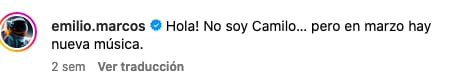 Emilio Osorio anuncia que se viene nueva música.