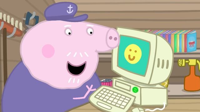 La nueva computadora de Abuelo Cerdito y Peppa Pig