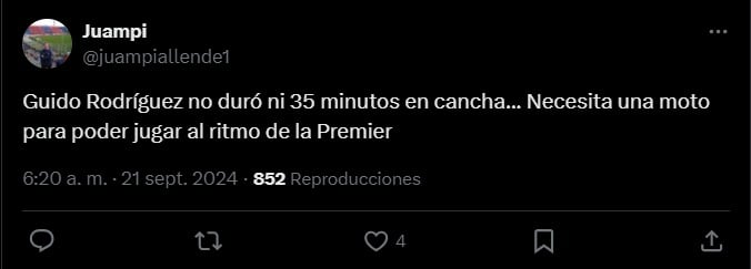 Aficionados critican a Guido Rodríguez.