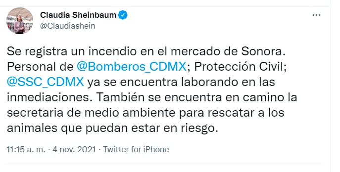 Se incendia Mercado de Sonora/Twitter