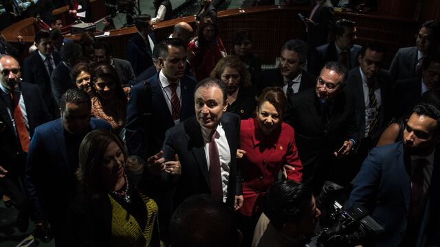 Alfonso Durazo durante su comparecencia en la Cámara de Diputados.