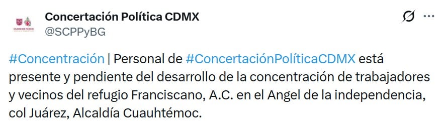 Gobierno de CDMX sobre protesta