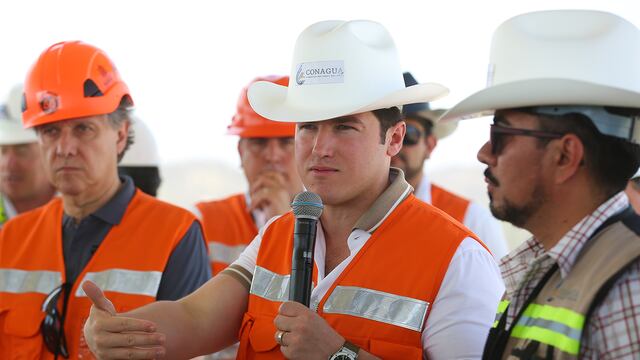 Samuel García supervisa obras de la Presa Libertad