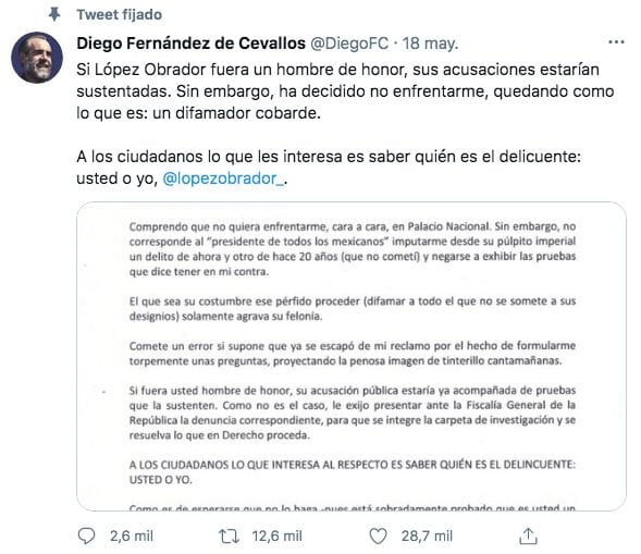 Carta de Diego Fernández de Cevallos