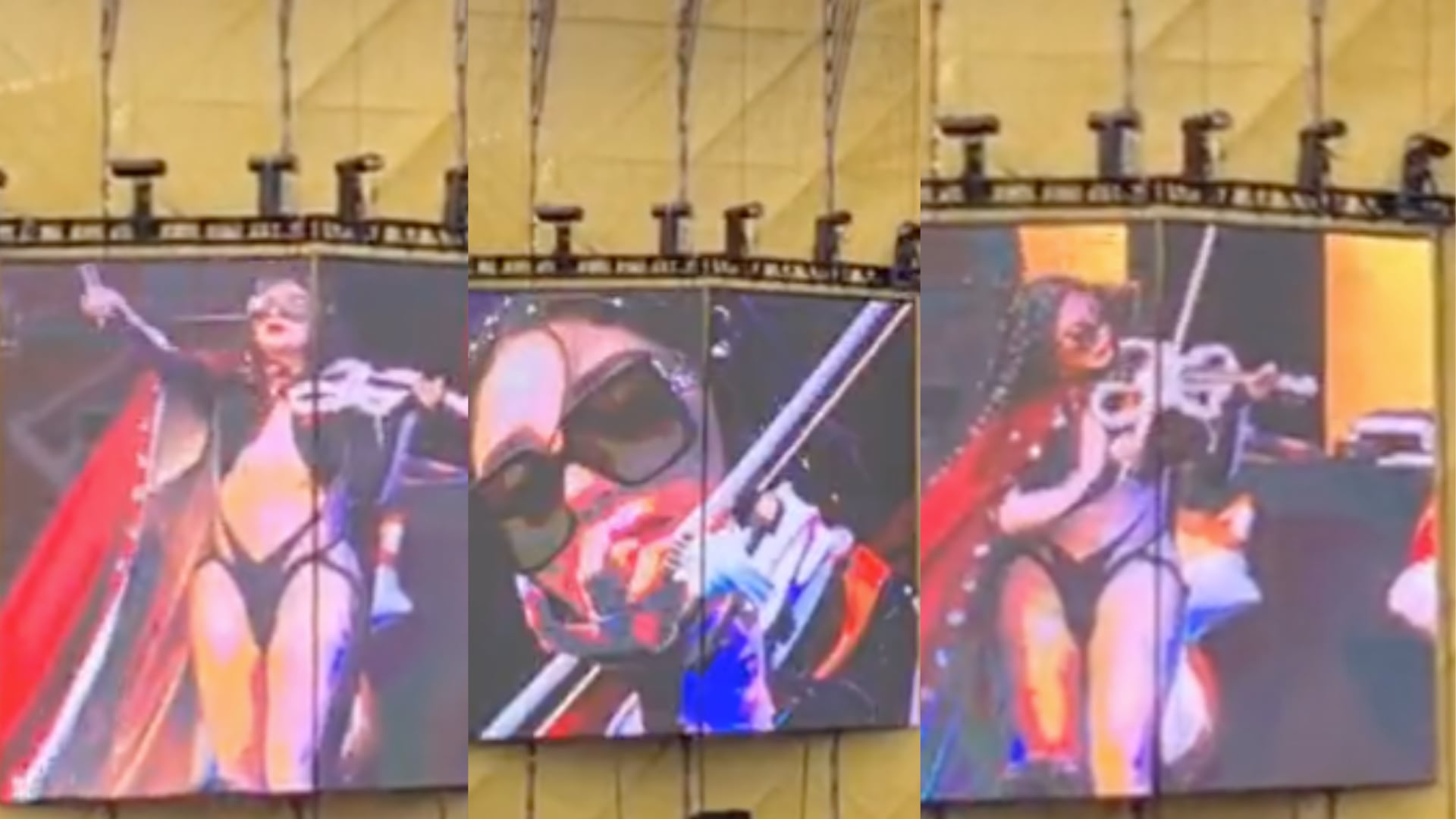 Bellakath tocando violín en el Coca-Cola Flow Fest 2022.