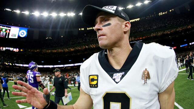 Brees en un partido de los Saints