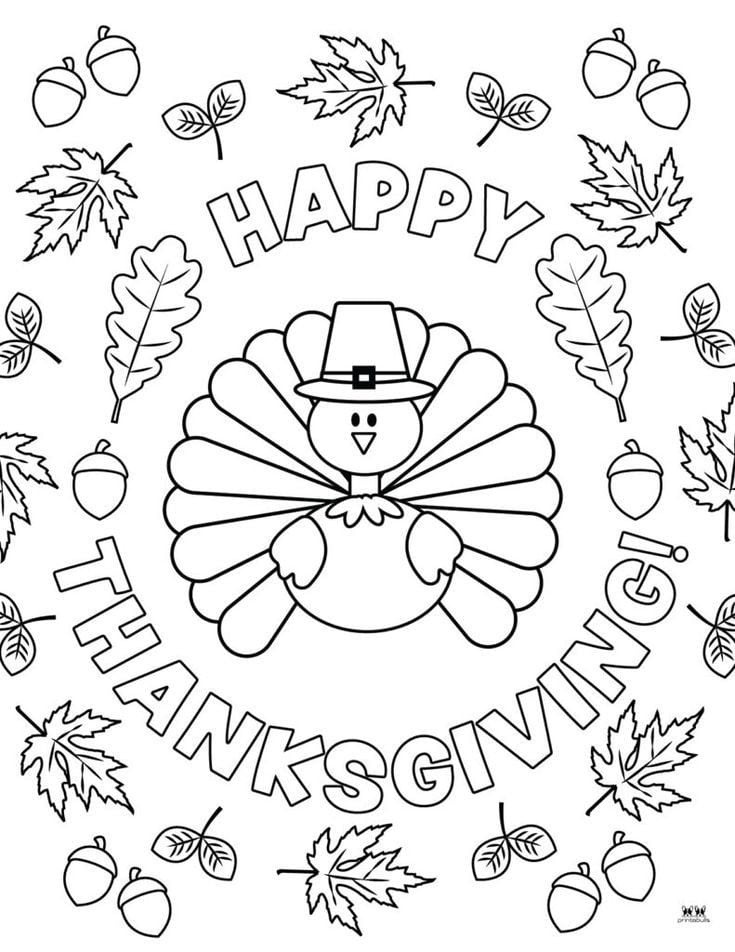 Dibujos de Día de Acción de Gracias para colorear: 10 plantillas bonitas del Thanksgiving Day