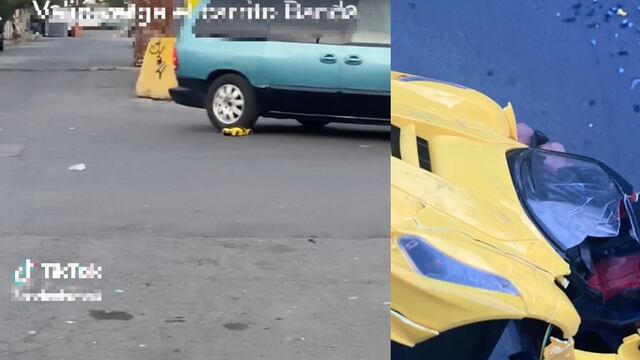 carrito de juguete termina atropellado