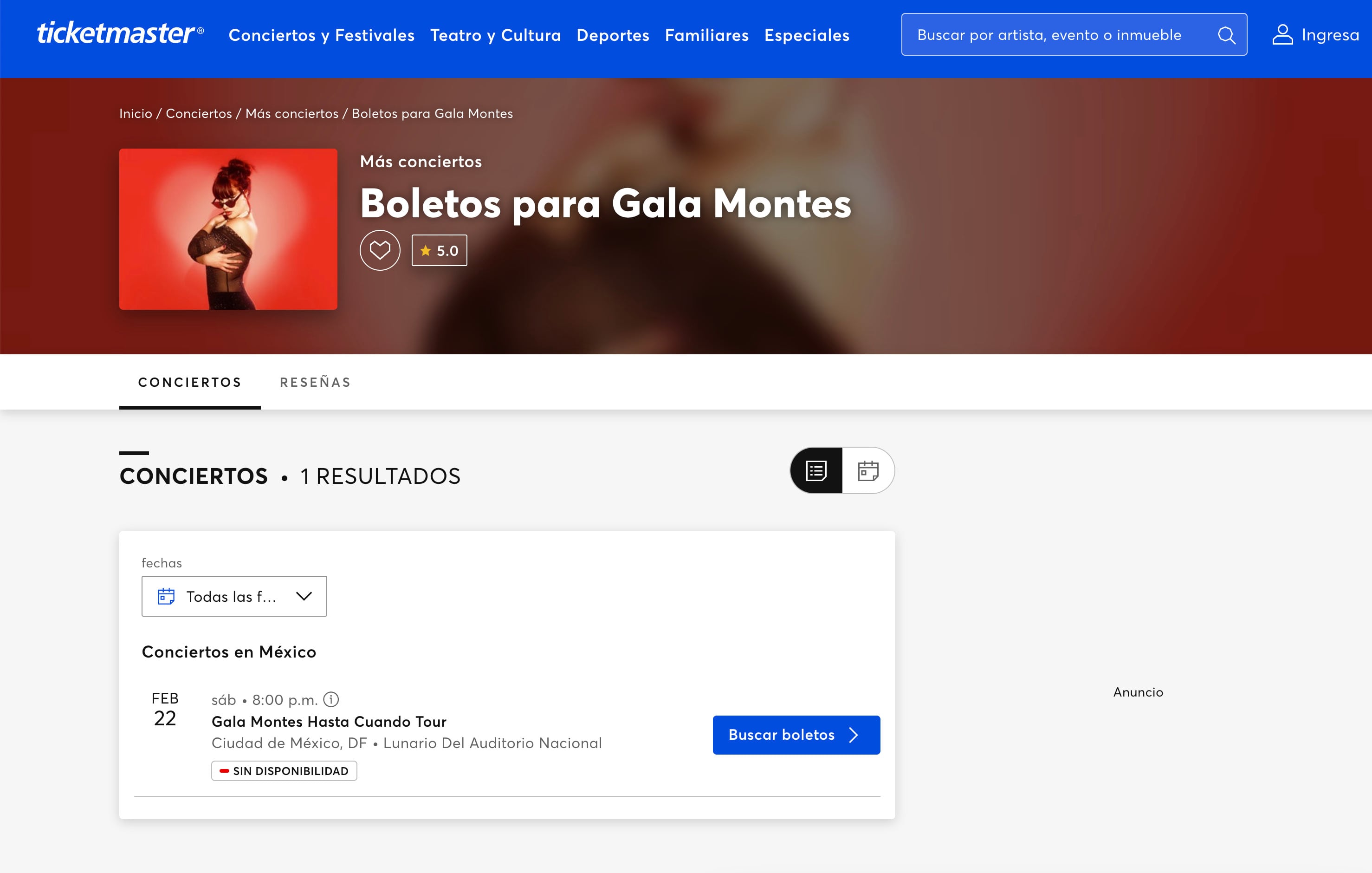 El concierto de Gala Montes en el Lunario del Auditorio Nacional