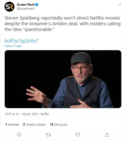 Steven Spielberg no dirigirá películas para Netflix