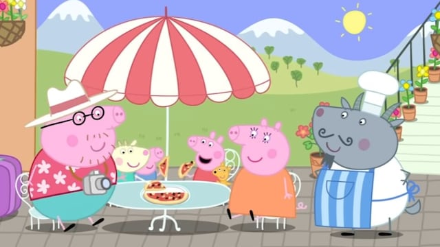 Peppa Pig come la mejor pizza de la historia