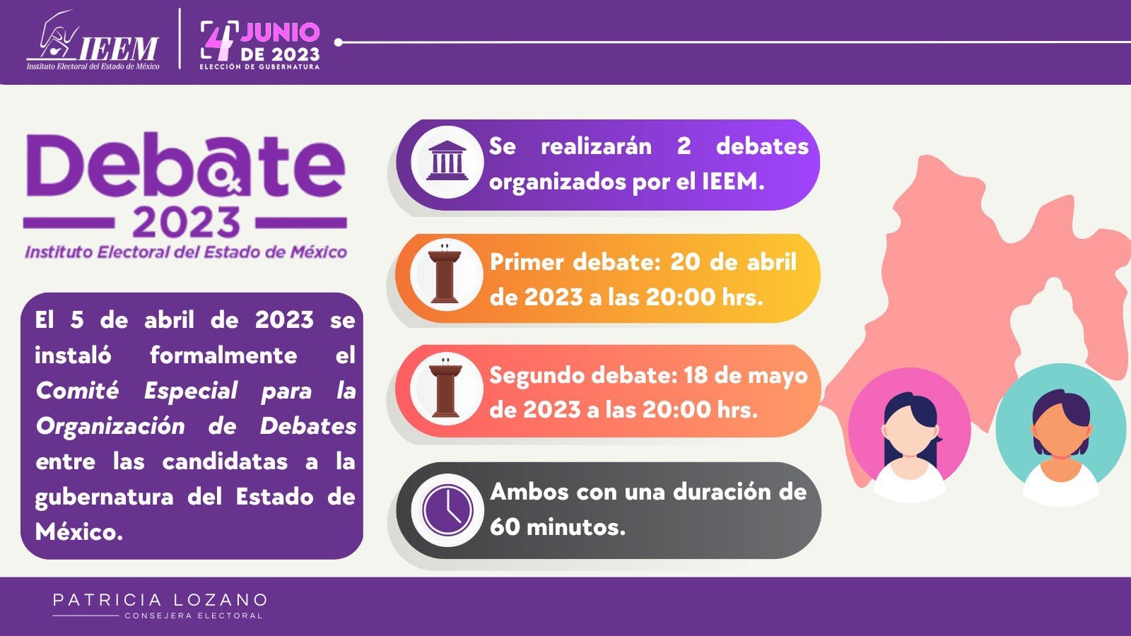 Se compartieron las fechas para los debates electorales para gobernadora del Edomex