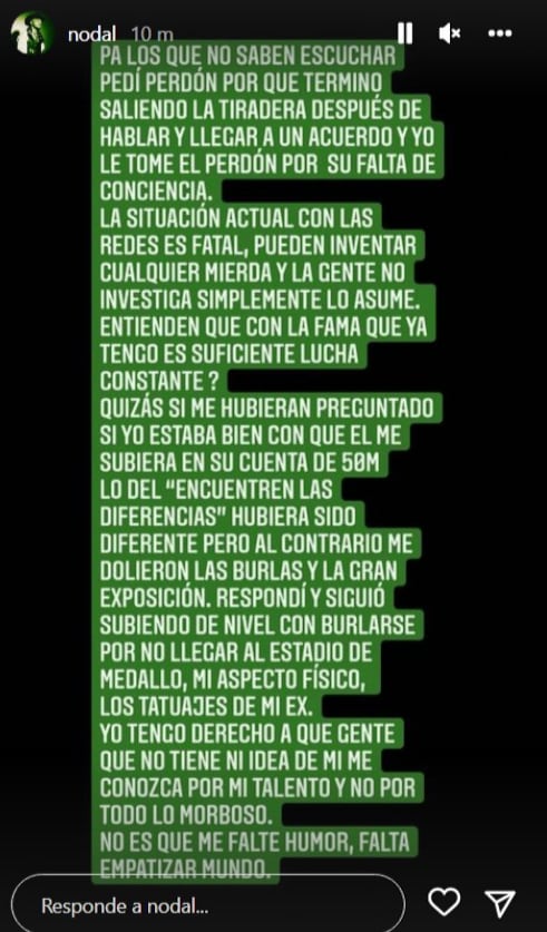 Historias de Instagram de Christian Nodal