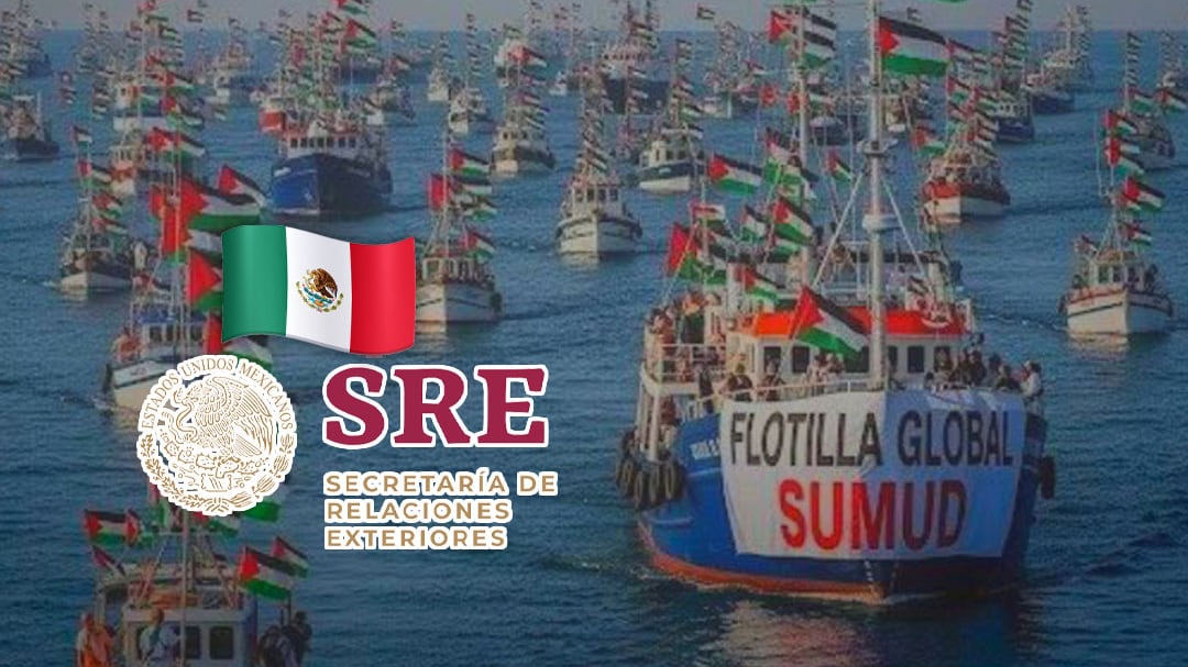SRE recibe a mexicana interceptada en aguas internacionales junto a Flotilla Sumud