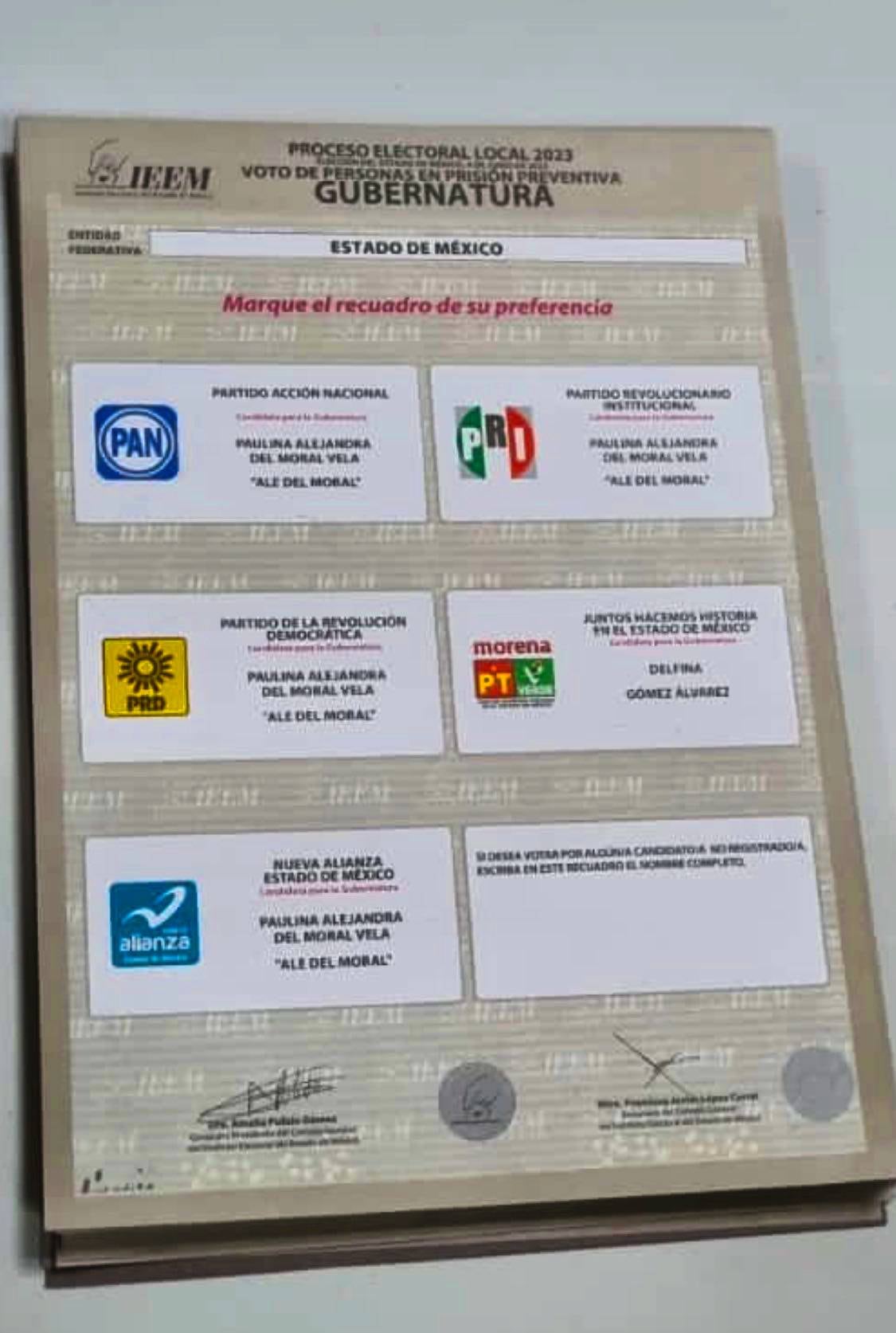 Boletas para la Elección del Edomex