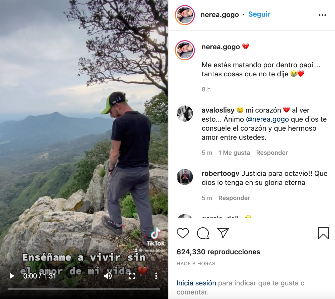 Nerea Godínez dedica video a Octavio Ocaña