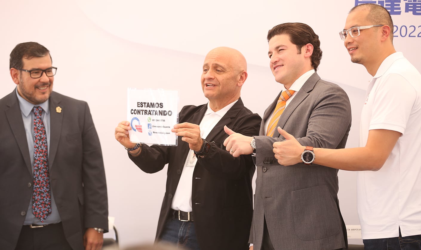 Quanta Computer ya es una realidad en Nuevo León; Samuel García colocó la primera piedra