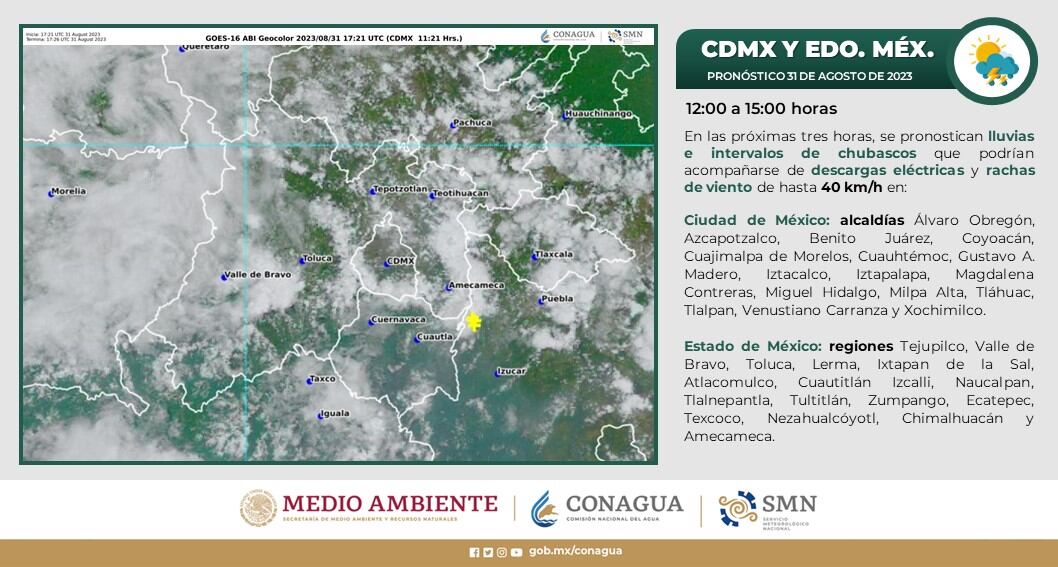 Lluvias en CDMX y Edomex