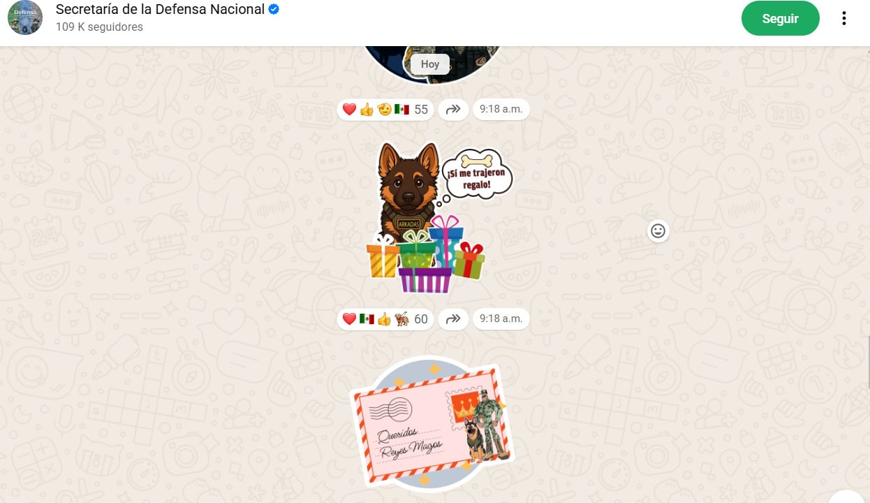 Sedena comparte pack de stickers de Fin de Año y Día de Reyes
