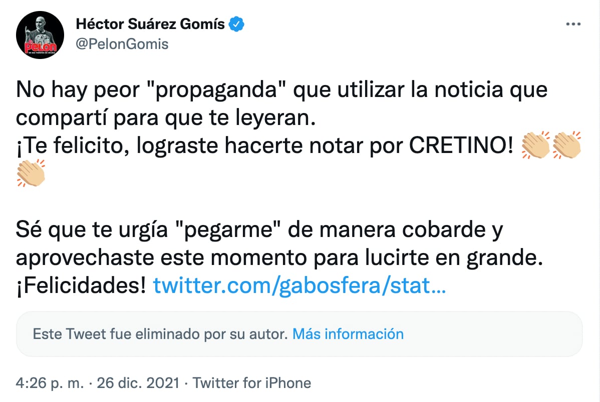 Respuesta de Héctor Suárez Gomís