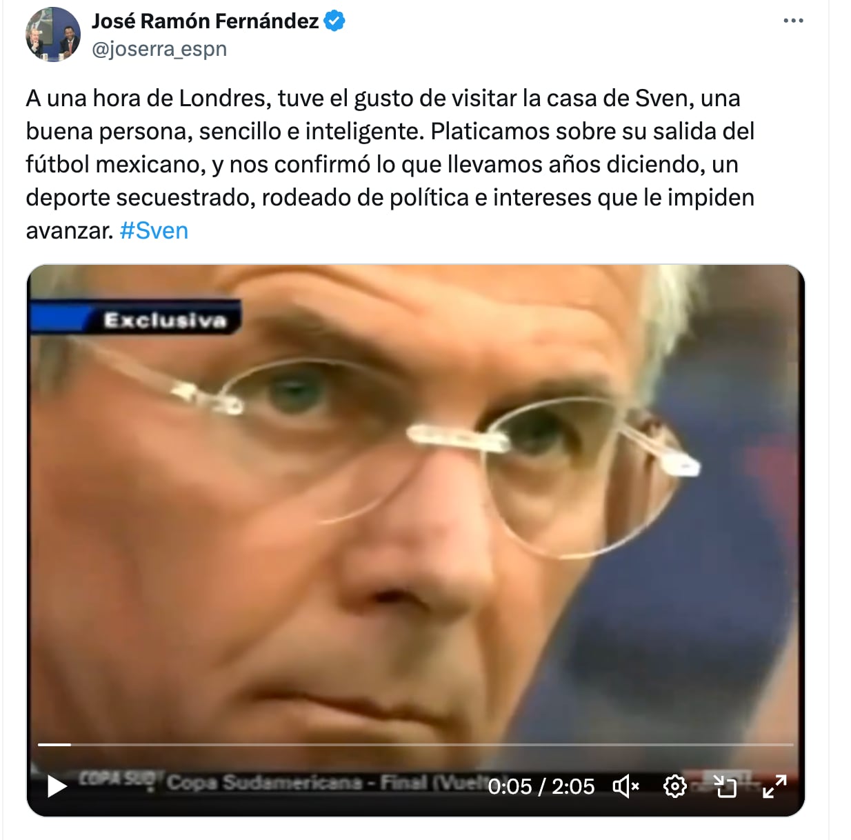 José Ramón Fernández reveló que un DT de la Selección Mexicana le dijo que el futbol de nuestro país “estaba secuestrado”