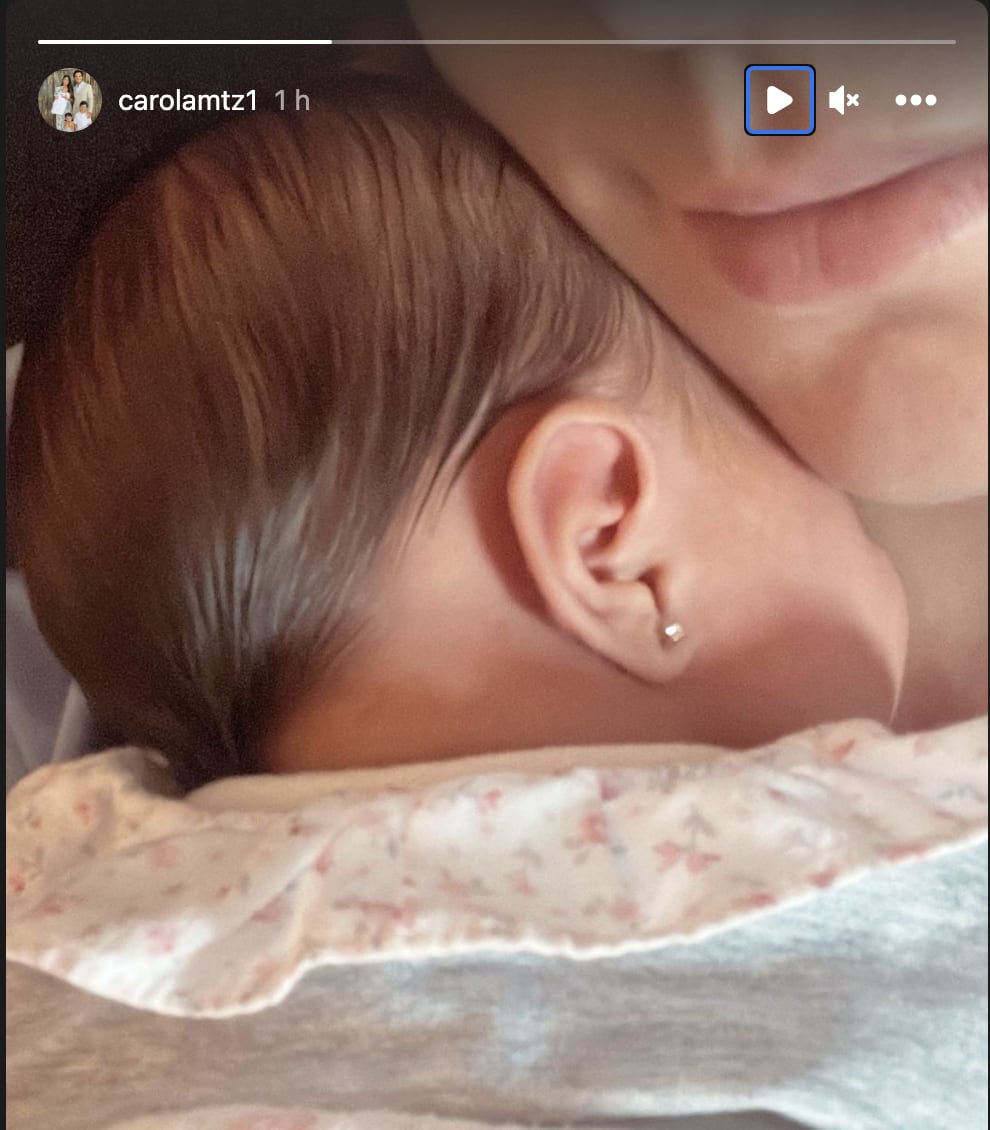 Carola Martínez presume el nacimiento de su cuarto hijo con Checo Pérez