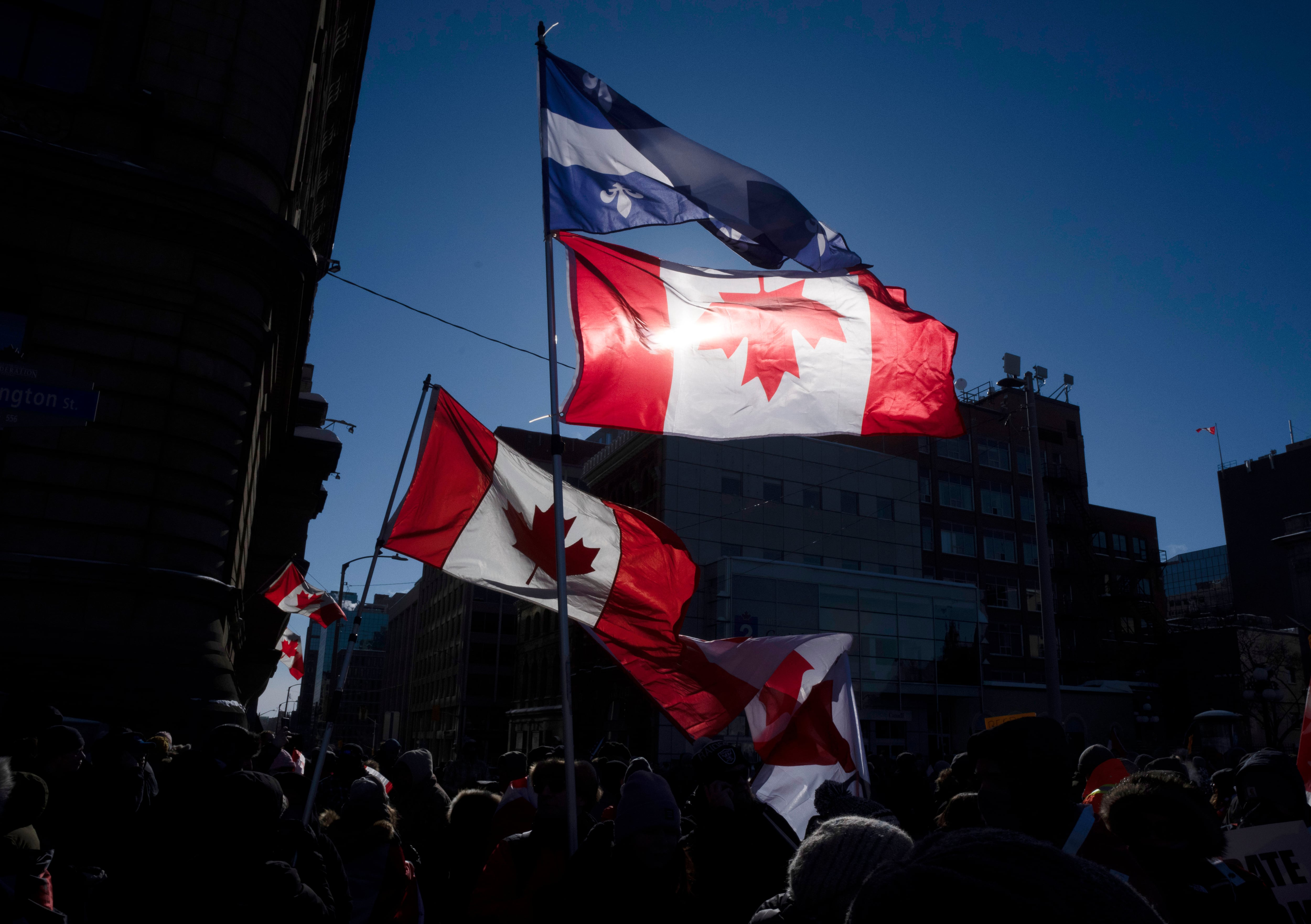 Protesta contra medidas sanitarias en Quebec