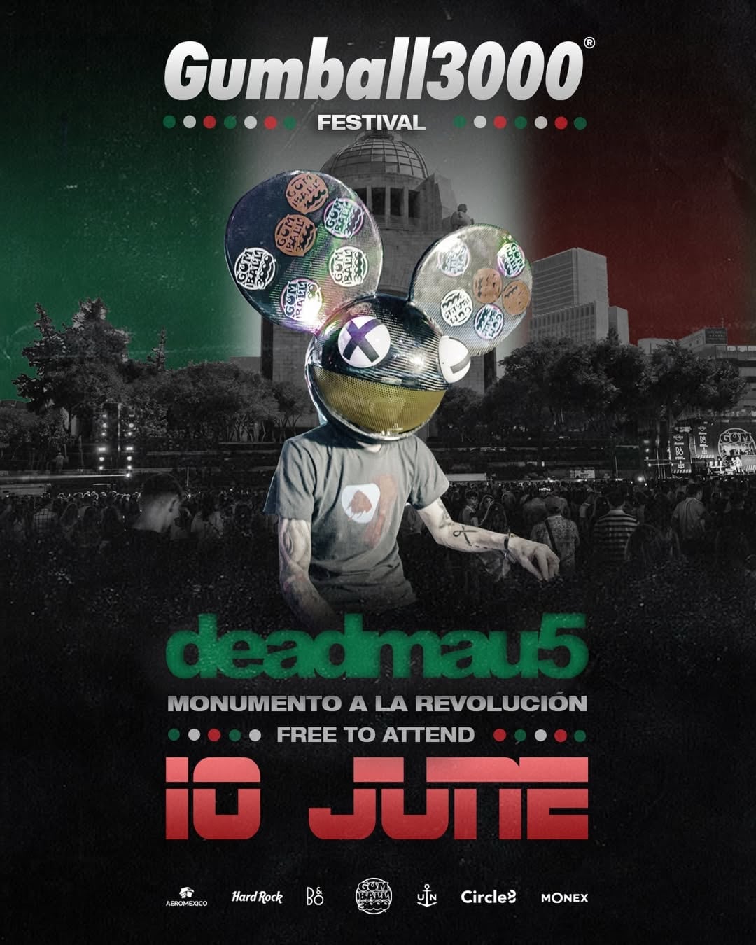 Deadmau5 llega a CDMX con concierto gratuito en Monumento a la Revolución