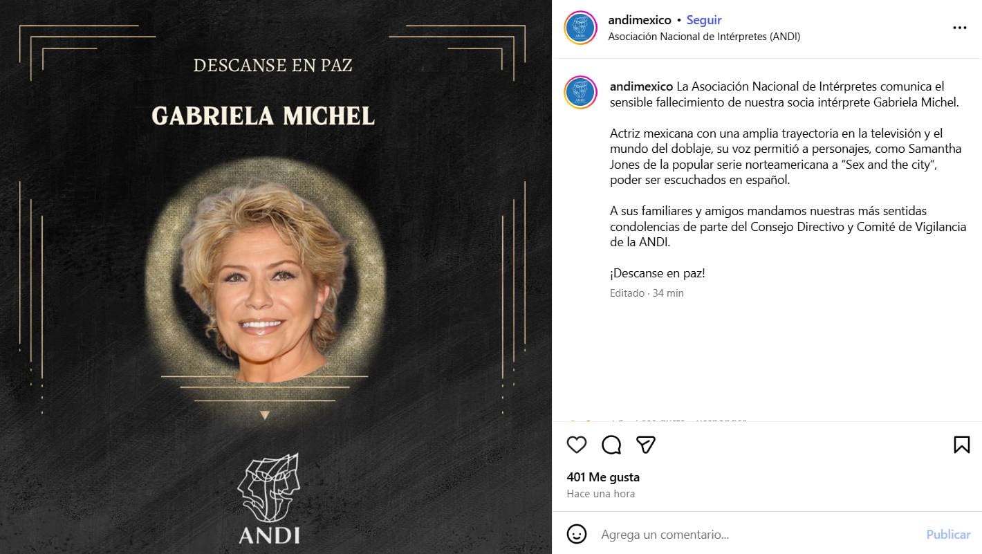 ANDI confirma la muerte de Gabriela Michel, mamá de Aislinn Derbez