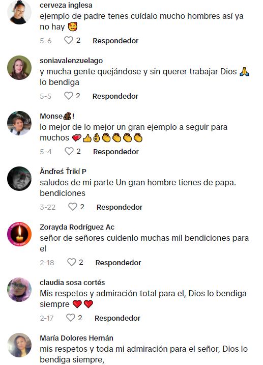 Reacciones al papa albañil sin brazos que conmovió a TikTok
