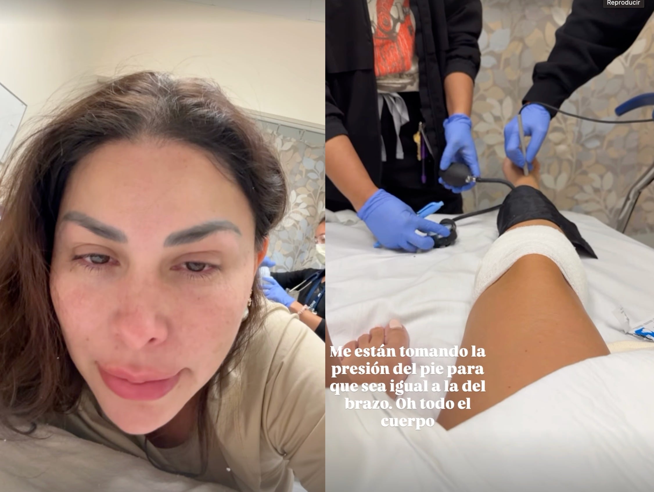 Gaby Ramírez en el hospital tras la mordedura de un perro