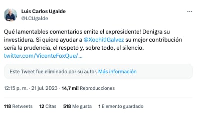 Se lanzan contra Vicente Fox por discriminación contra corcholatas de Morena