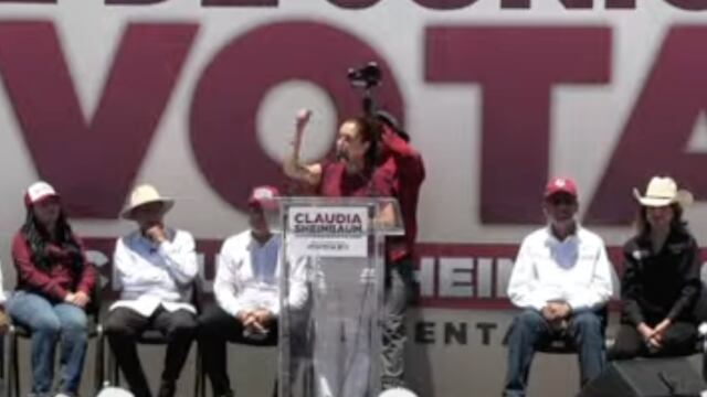 Claudia Sheinbaum durante mitin en Chihuahua