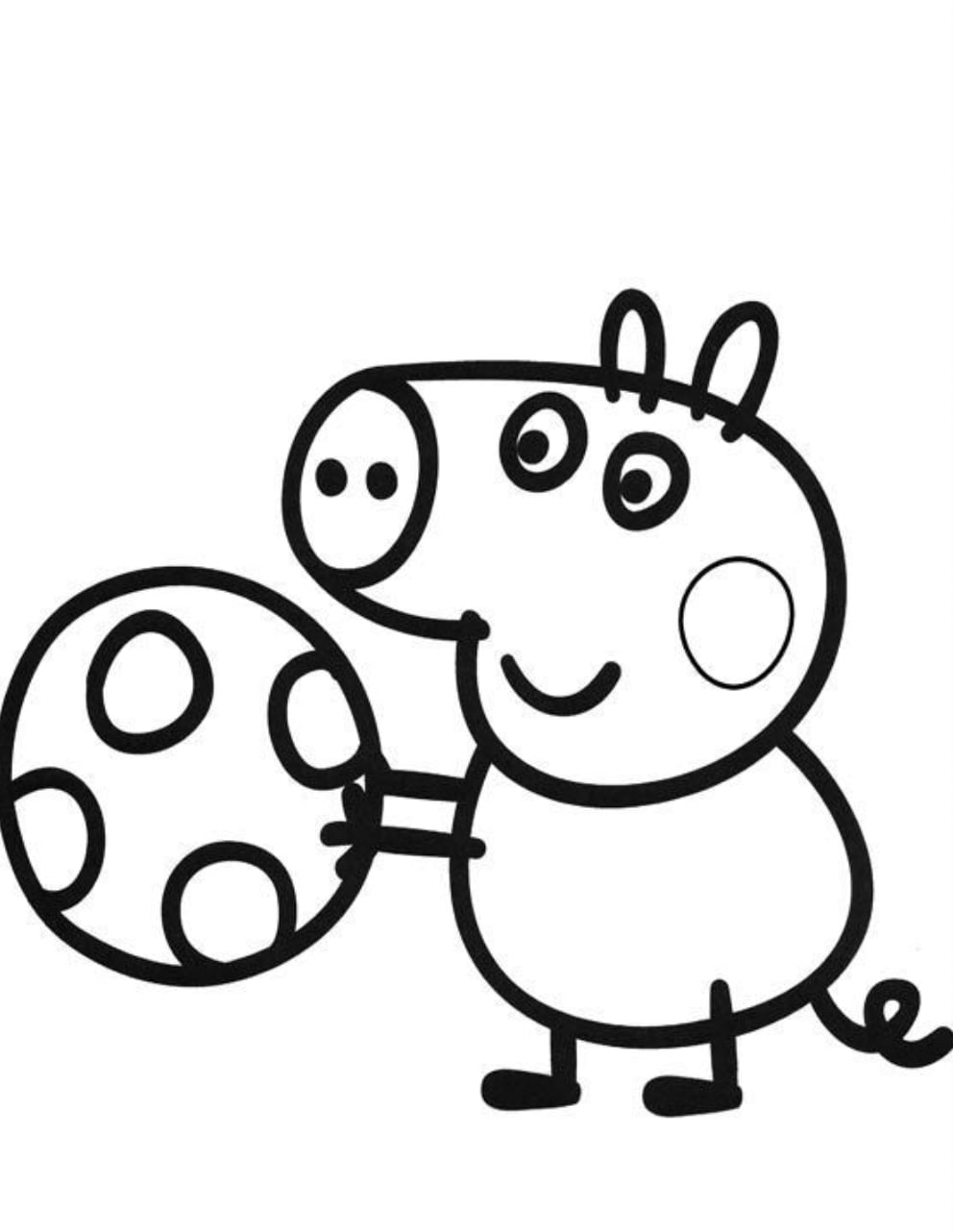 George de Peppa Pig con su pelota en primavera