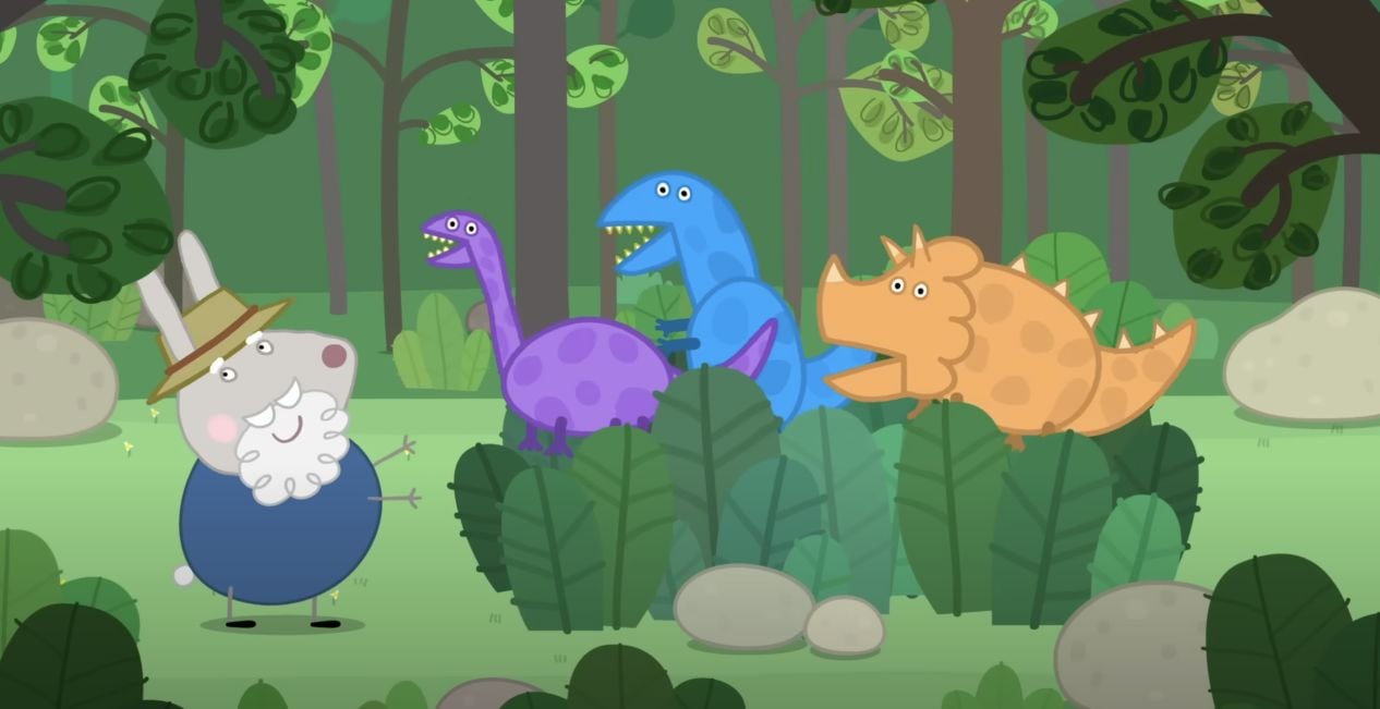 El parque de los dinosaurios de Peppa Pig y George