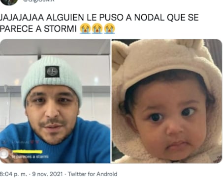 Aseguran que Christian Nodal es idéntico a Stormi Jenner