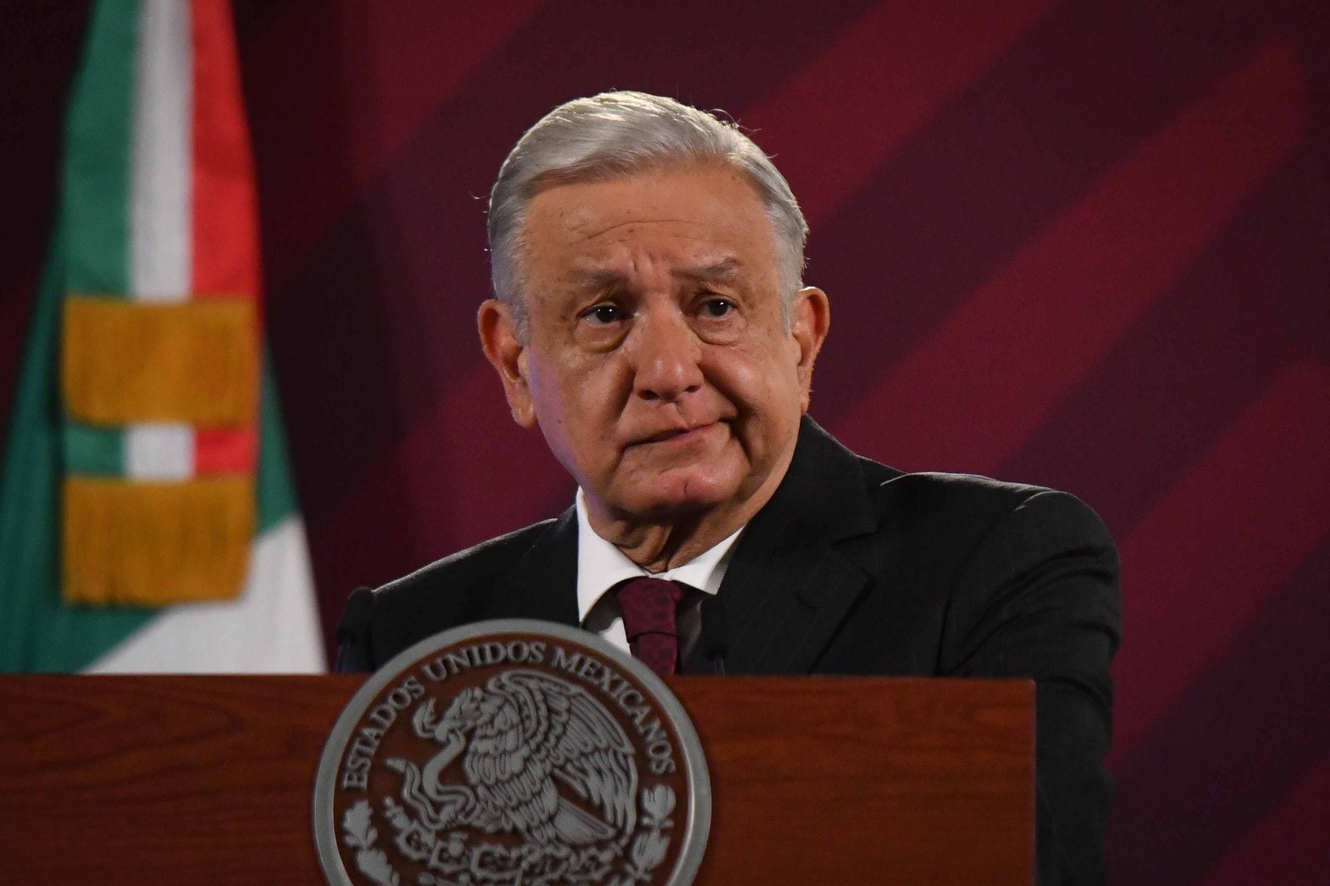 Andrés Manuel López Obrador, presidente de México, durante su intervención en la conferencia matutina realizada en Palacio Nacional