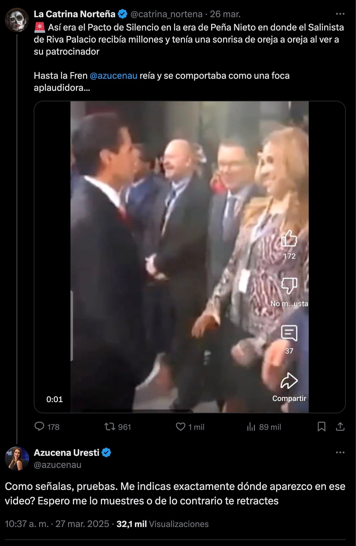 Azucena Uresti responde a supuesto video con Enrique Peña Nieto