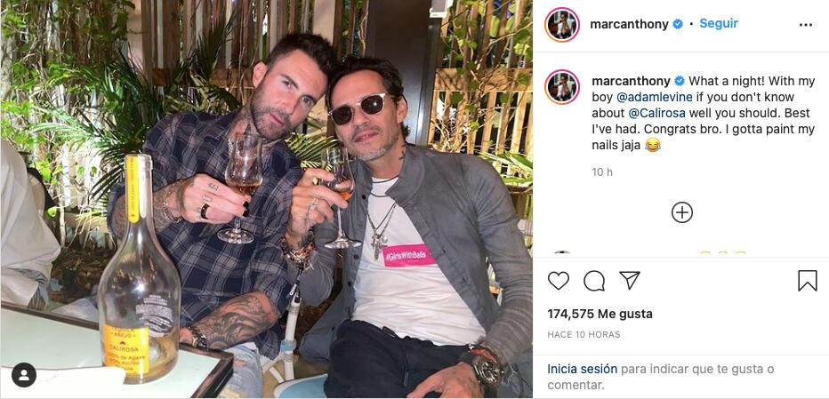 Marc Anthony y Adam Levine