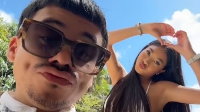 Abelito con su novia Aranza Salazar