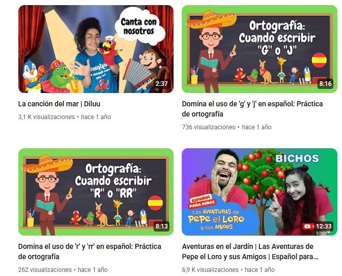 Canales más vistos de YouTube Kids en español