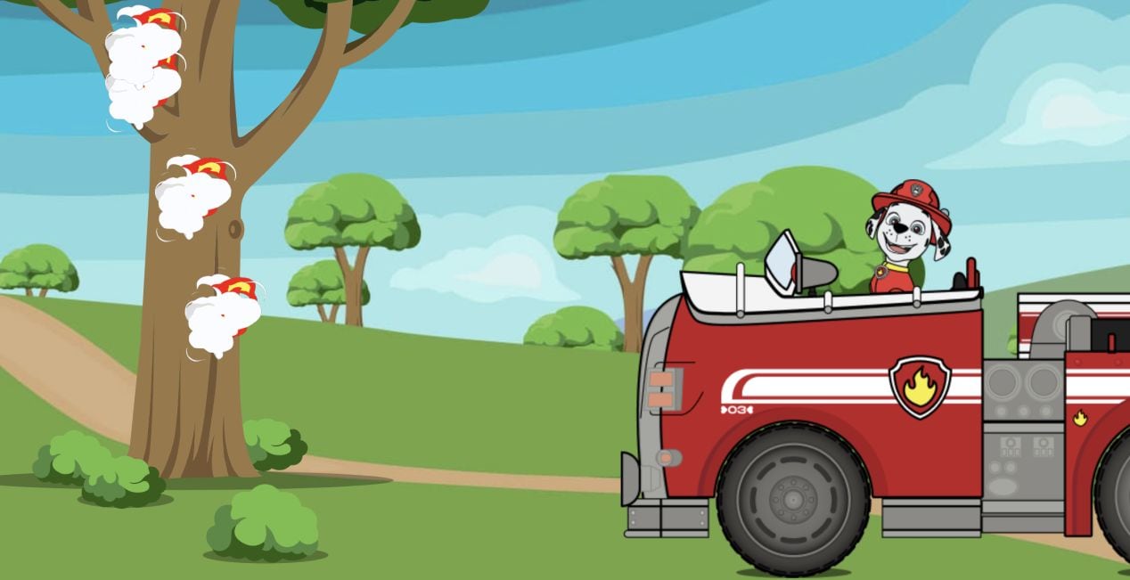 Apaga el fuego con Marshall de Paw Patrol