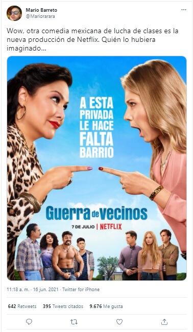 Critican la serie de Netflix, 'Guerra de Vecinos', por promover los estereotipos